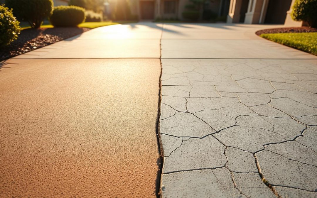 Is it better to repair or replace a concrete driveway?