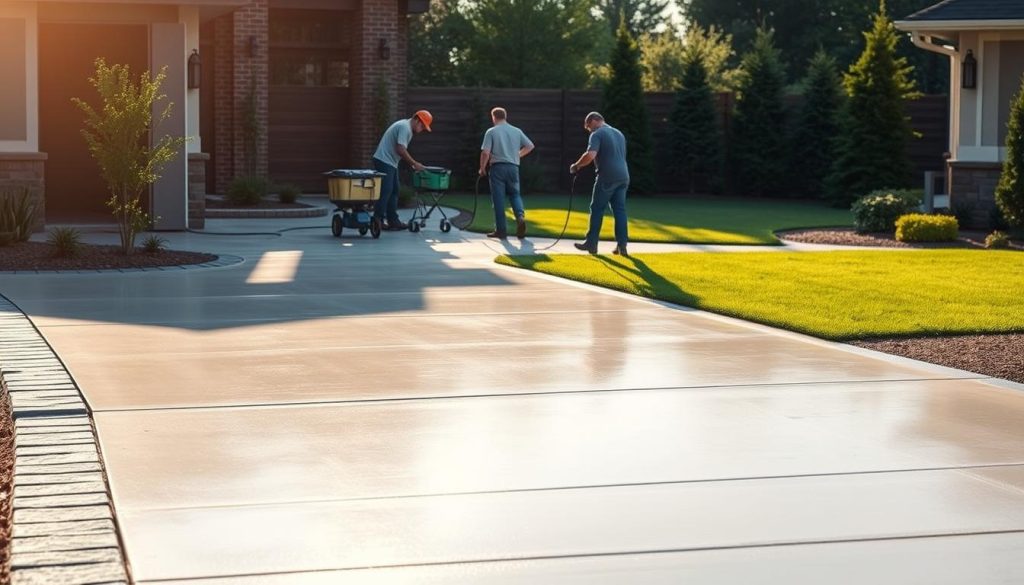 concrete driveway renovation